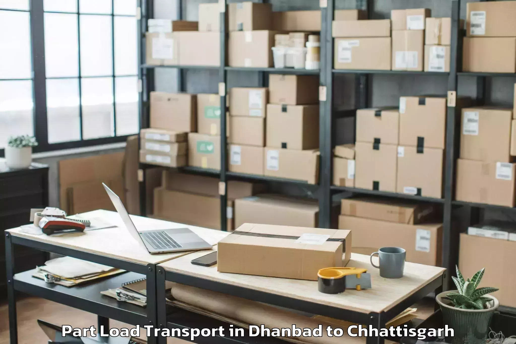 Hassle-Free Dhanbad to Bemetara Part Load Transport